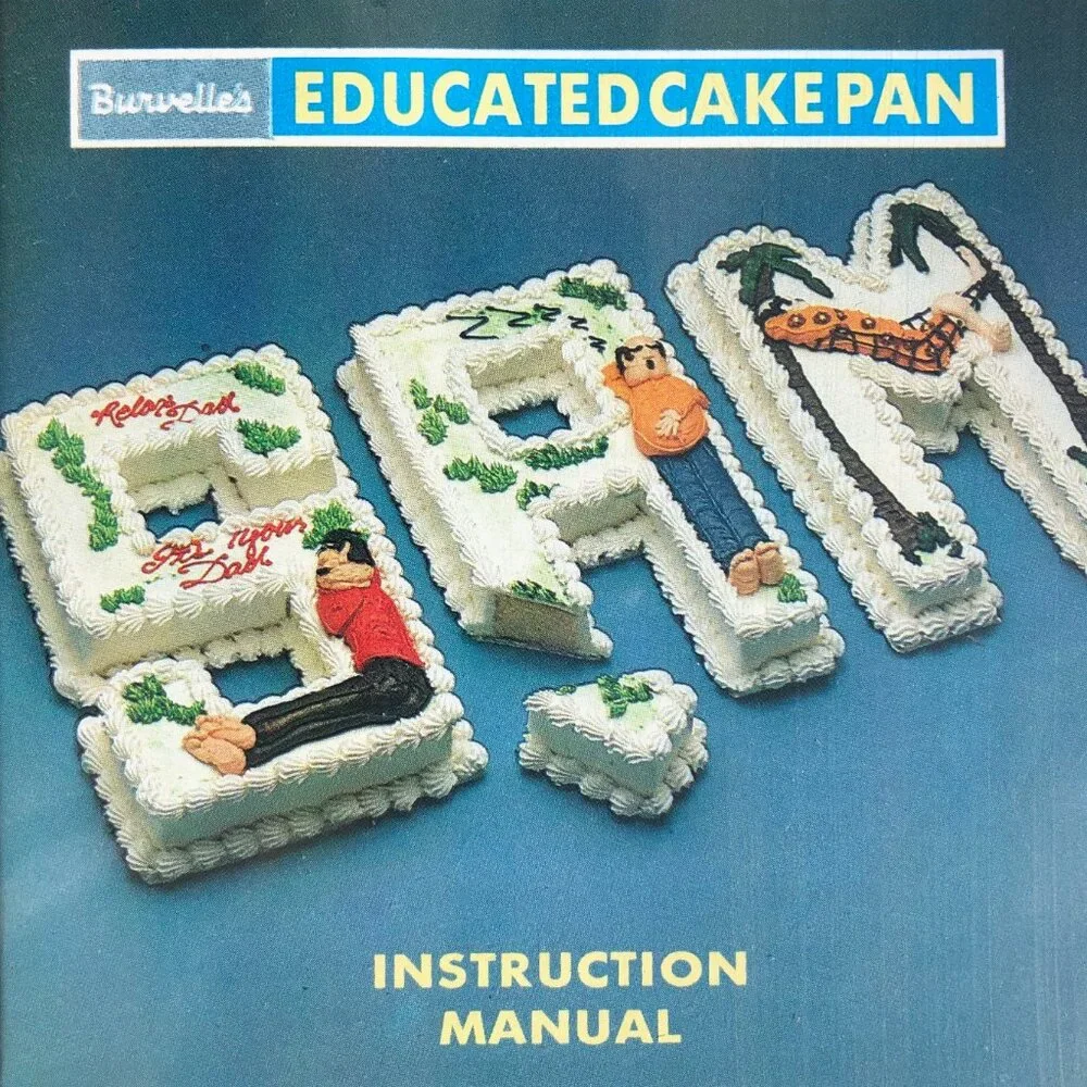 Burvelle's Educated Cake Pan for Forming Numbers Letters Words Spell Out Cakes